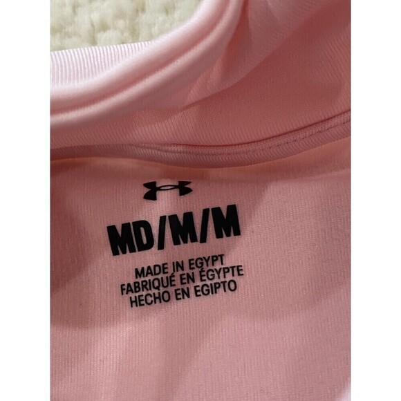 Under Armour SET (2) Sz M Red Pink Cold Gear Compression Mock Neck Base Layer - Picture 2 of 7